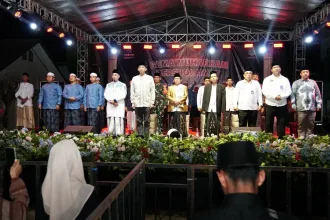 Suasana acara sosialisasi program pemerintah di Pondok Pesantren Malnu Menes, Kabupaten Pandeglang, Provinsi Banten