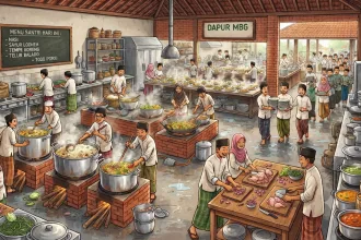 Ilustrasi. Dapur Makan Bergizi Gratis (MBG) yang dikelola sebuah pondok pesantren.